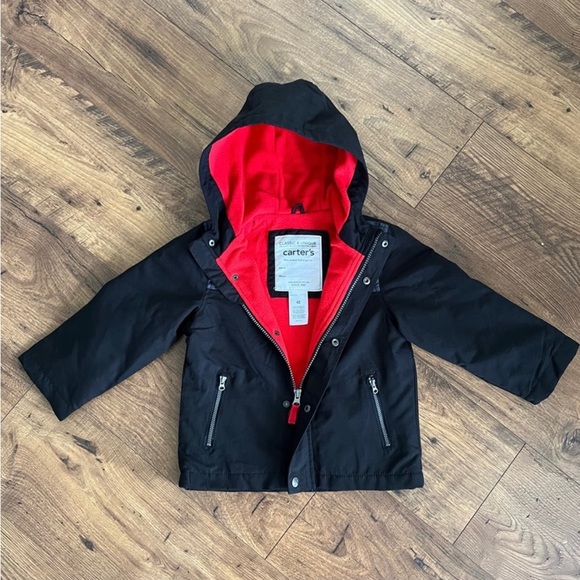 CARTER'S Black and Gray Brushed Poly Micro Fleece-Lined Jacket - Picture 5 of 8